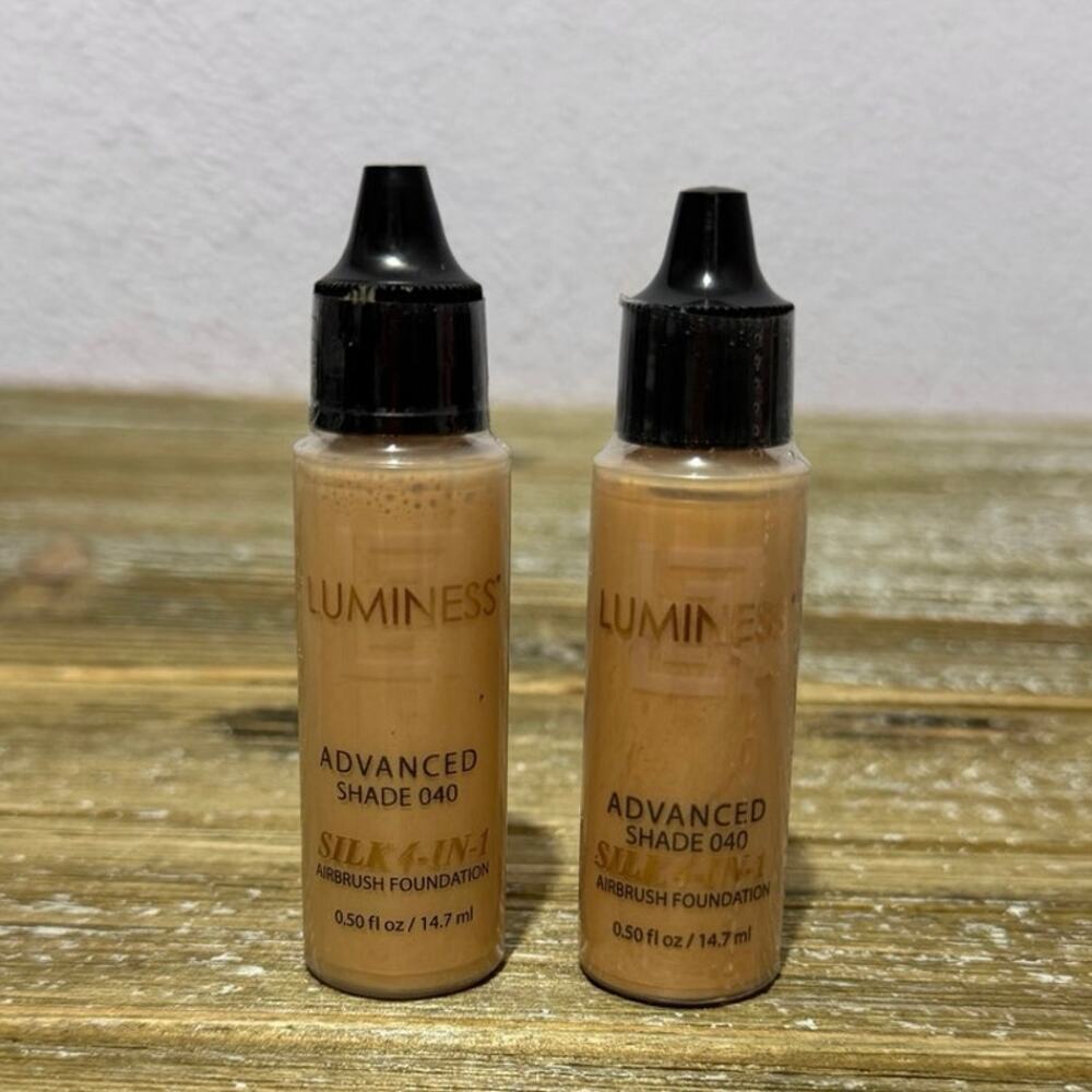 Luminess Silk 4-In-1 Airbrush Foundation Shade 040 Glow Makeup Lot of 2